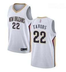 Pelicans #22 Derrick Favors White Basketball Swingman Association Edition Jersey