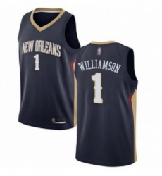 Womens Nike New Orleans Pelicans 1 Zion Williamson Navy NBA Swingman Icon Edition Jersey 