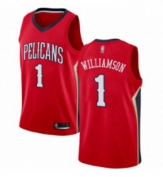Womens Nike New Orleans Pelicans 1 Zion Williamson Red NBA Swingman Statement Edition Jersey 