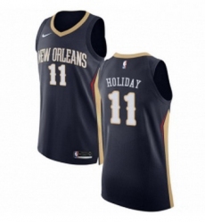Womens Nike New Orleans Pelicans 11 Jrue Holiday Authentic Navy Blue Road NBA Jersey Icon Edition