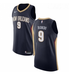 Womens Nike New Orleans Pelicans 9 Rajon Rondo Authentic Navy Blue Road NBA Jersey Icon Edition 