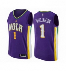 Youth New Orleans Pelicans 1 Zion Williamson Swingman Purple Basketball Jersey City Edition 
