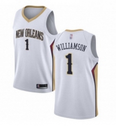 Youth Nike New Orleans Pelicans 1 Zion Williamson White NBA Swingman Association Edition Jersey 