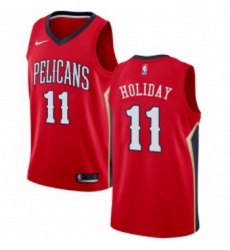 Youth Nike New Orleans Pelicans 11 Jrue Holiday Authentic Red Alternate NBA Jersey Statement Edition