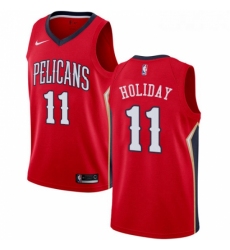 Youth Nike New Orleans Pelicans 11 Jrue Holiday Swingman Red Alternate NBA Jersey Statement Edition