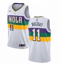 Youth Nike New Orleans Pelicans 11 Jrue Holiday Swingman White NBA Jersey City Edition