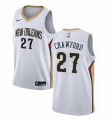 Youth Nike New Orleans Pelicans 27 Jordan Crawford Authentic White Home NBA Jersey Association Edition 