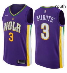 Youth Nike New Orleans Pelicans 3 Nikola Mirotic Swingman Purple NBA Jersey City Edition 