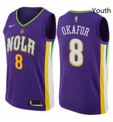 Youth Nike New Orleans Pelicans 8 Jahlil Okafor Swingman Purple NBA Jersey City Edition 