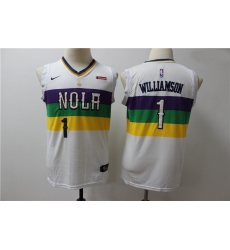 Youth Pelicans 1 Zion Williamson Youth White City Edition Nike Swingman Jersey