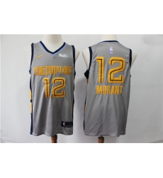 Grizzlies 12 Ja Morant Gray City Edition Nike Swingman Jersey