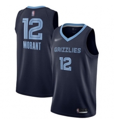 Grizzlies  12 Ja Morant Navy Blue Basketball Swingman Icon Edition Jersey