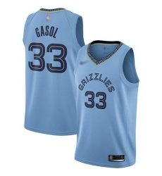 Grizzlies  33 Marc Gasol Light Blue Basketball Swingman Statement Edition Jersey