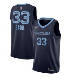 Grizzlies  33 Marc Gasol Navy Blue Basketball Swingman Icon Edition Jersey