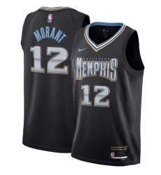 Men Memphis Grizzlies 12 Ja Morant Black 2022 23 City Edition Stitched Basketball Jersey