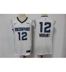 Men Memphis Grizzlies 12 Ja Morant White 2019 Nike Swingman