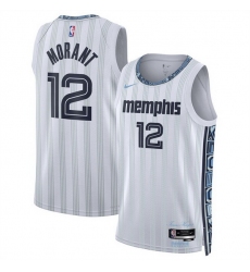 Men Memphis Grizzlies 12 Ja Morant White 2025 26 City Edition Stitched Basketball Jersey