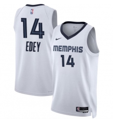 Men Memphis Grizzlies 14 Zach Edey White 2024 Draft Association Edition Stitched Jersey
