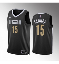 Men Memphis Grizzlies 15 Brandon Clarke Black 2023 24 City Edition Stitched Basketball Jersey