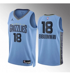 Men Memphis Grizzlies 18 Tosan Evbuomwan Blue Statement Edition Stitched Jersey