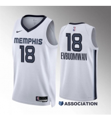 Men Memphis Grizzlies 18 Tosan Evbuomwan White Association Edition Stitched Jersey