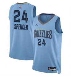 Men Memphis Grizzlies 24 Cam Spencer Blue 2024 Draft Statement Edition Stitched Jersey