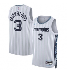 Men Memphis Grizzlies 3 Kentavious Caldwell Pope White 2025 26 City Edition Stitched Basketball Jersey
