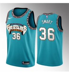 Men Memphis Grizzlies 36 Marcus Smart Teal Classic Edition Stitched Basketball Jersey
