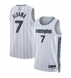 Men Memphis Grizzlies 7 Santi Aldama White 2025 26 City Edition Stitched Basketball Jersey Men Memphis Grizzlies 7 Santi Aldama White 2025 26 City Edition Stitched Basketball Jersey