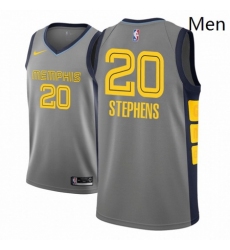 Men NBA 2018 19 Memphis Grizzlies 20 DJ Stephens City Edition Gray Jersey 