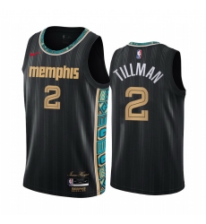 Men Nike Memphis Grizzlies 2 Xavier Tillman Black NBA Swingman 2020 21 City Edition Jersey