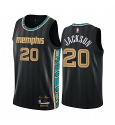 Men Nike Memphis Grizzlies 20 Josh Jackson Black NBA Swingman 2020 21 City Edition Jersey