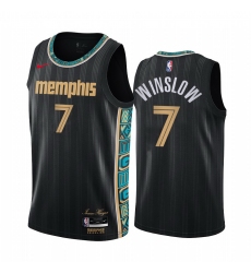 Men Nike Memphis Grizzlies 7 Justise Winslow Black NBA Swingman 2020 21 City Edition Jersey