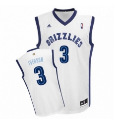 Mens Adidas Memphis Grizzlies 3 Allen Iverson Swingman White Home NBA Jersey 