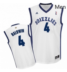 Mens Adidas Memphis Grizzlies 4 Wade Baldwin Swingman White Home NBA Jersey 