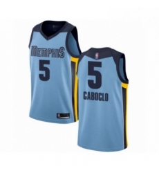 Mens Memphis Grizzlies 5 Bruno Caboclo Authentic Light Blue Basketball Jersey Statement Edition 