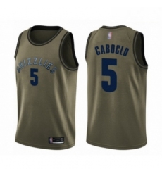 Mens Memphis Grizzlies 5 Bruno Caboclo Swingman Green Salute to Service Basketball Jersey 