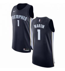 Mens Nike Memphis Grizzlies 1 Jarell Martin Authentic Navy Blue Road NBA Jersey Icon Edition 