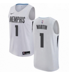 Mens Nike Memphis Grizzlies 1 Jarell Martin Swingman White NBA Jersey City Edition 