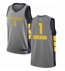 Mens Nike Memphis Grizzlies 1 Kyle Anderson Swingman Gray NBA Jersey City Edition 