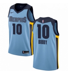 Mens Nike Memphis Grizzlies 10 Mike Bibby Authentic Light Blue NBA Jersey Statement Edition 