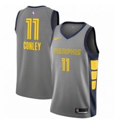 Mens Nike Memphis Grizzlies 11 Mike Conley Swingman Gray NBA Jersey City Edition