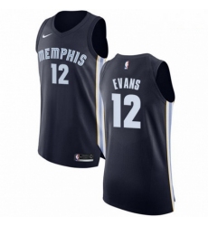 Mens Nike Memphis Grizzlies 12 Tyreke Evans Authentic Navy Blue Road NBA Jersey Icon Edition 