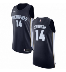 Mens Nike Memphis Grizzlies 14 Brice Johnson Authentic Navy Blue Road NBA Jersey Icon Edition 