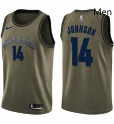 Mens Nike Memphis Grizzlies 14 Brice Johnson Swingman Green Salute to Service NBA Jersey 