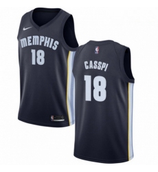 Mens Nike Memphis Grizzlies 18 Omri Casspi Swingman Navy Blue NBA Jersey Icon Edition 
