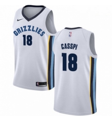 Mens Nike Memphis Grizzlies 18 Omri Casspi Swingman White NBA Jersey Association Edition 