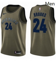 Mens Nike Memphis Grizzlies 24 Dillon Brooks Swingman Green Salute to Service NBA Jersey 