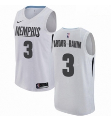 Mens Nike Memphis Grizzlies 3 Shareef Abdur Rahim Authentic White NBA Jersey City Edition