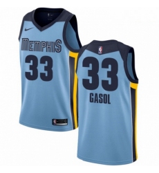 Mens Nike Memphis Grizzlies 33 Marc Gasol Authentic Light Blue NBA Jersey Statement Edition